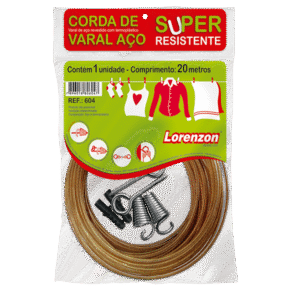 604 - Corda varal em aço Super resistente
